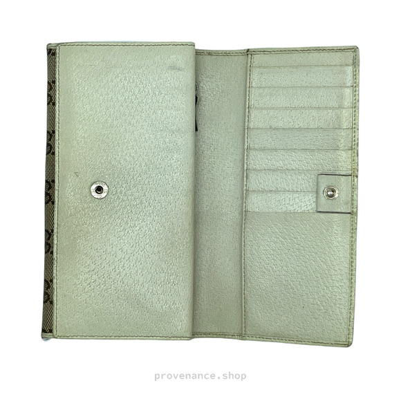 🔴 Gucci GG Canvas Long Wallet - White - Picture 7 of 11